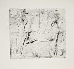 Fondale - Original Etching by Marino Marini - 1969