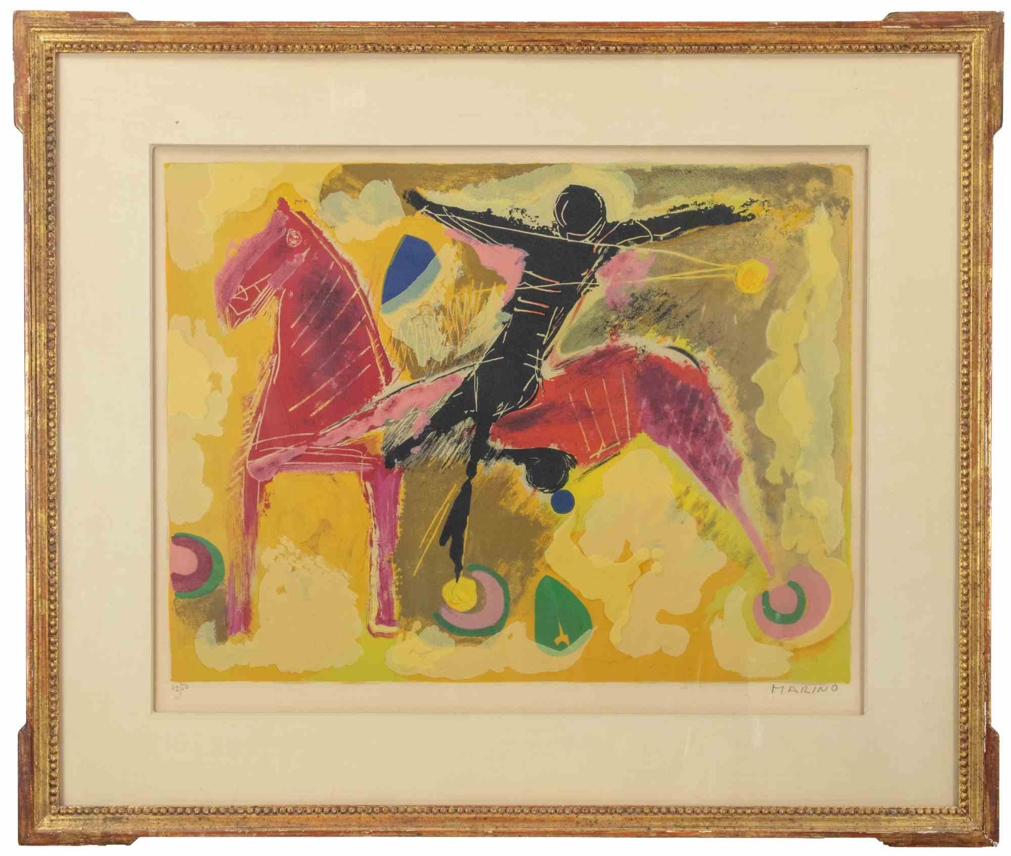 Lithographie en couleur sur papier Arches, signée au crayon en bas à droite.

Édition de 42/50. Numéroté au crayon en bas à gauche.

Publié par la Société International d'Art XXème Siècle et imprimé par Mourlot.

Comprend un beau cadre en bois cm.