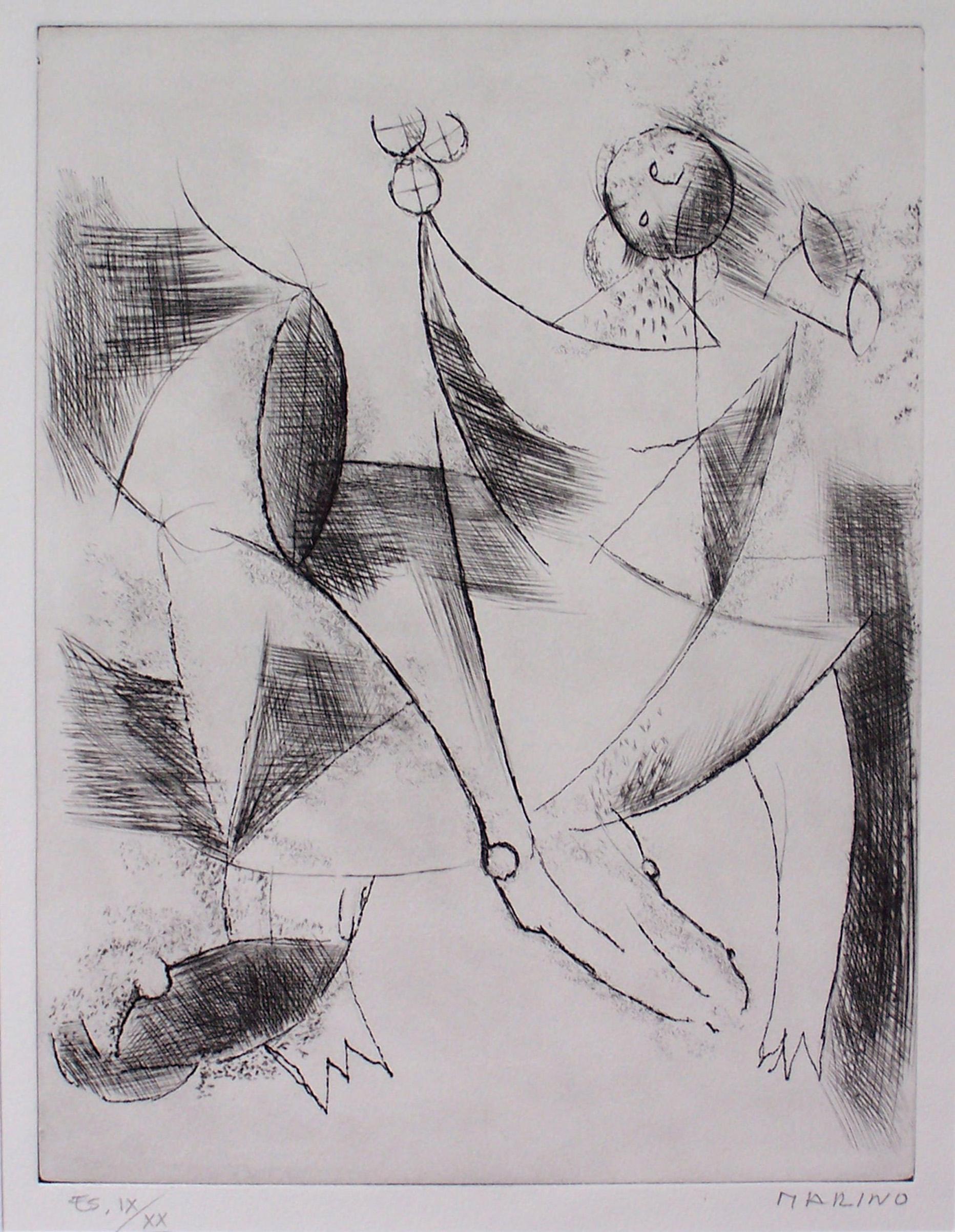 Graphic Work / Opera Grafica - - Brown Portrait Print by Marino Marini