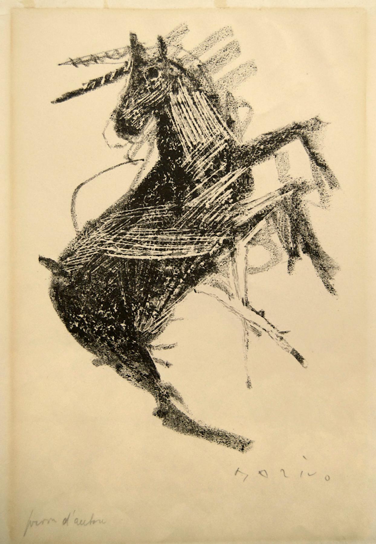 horse lithograph