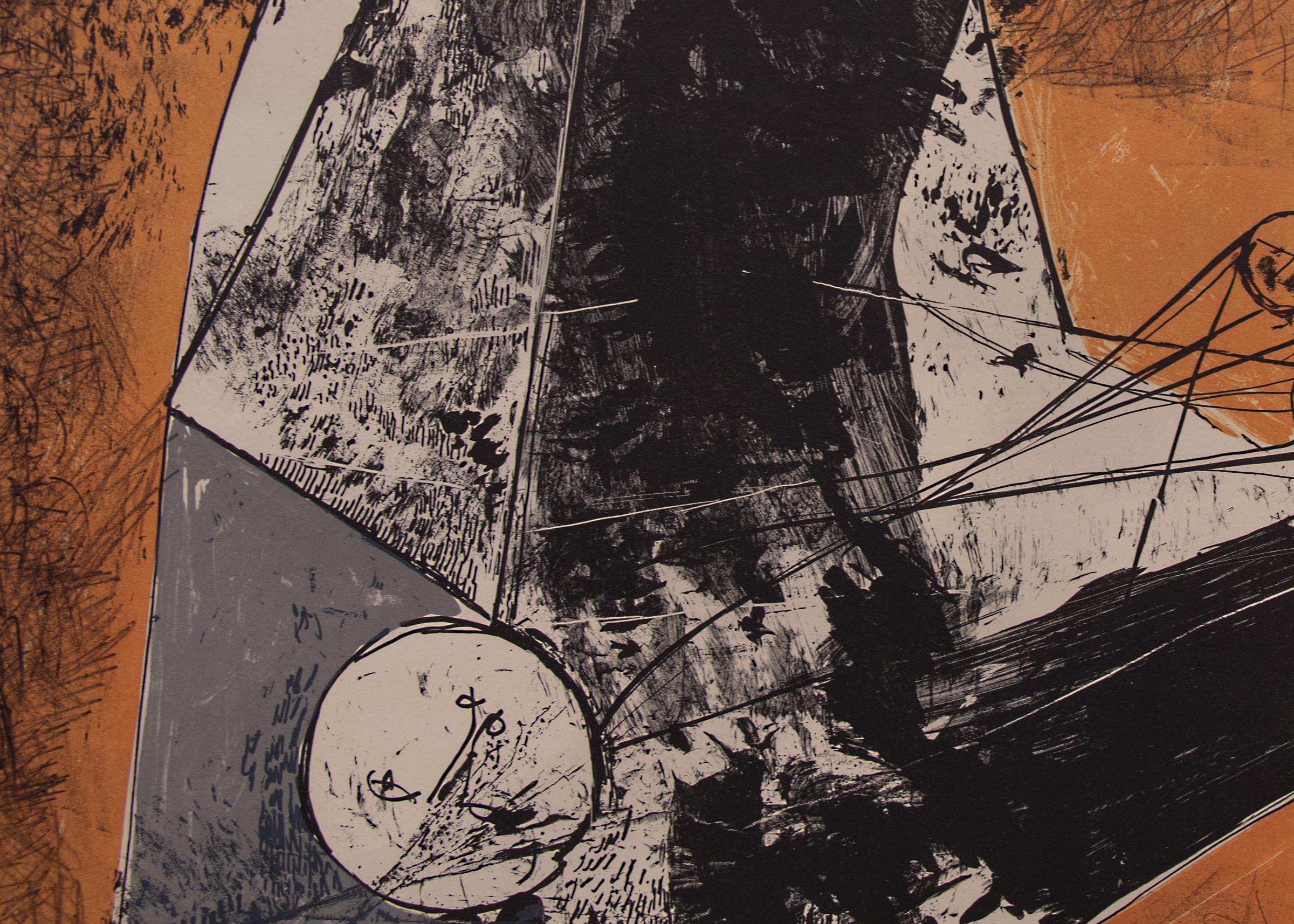 Marino Marini (1901-1980) original vintage abstract lithograph, 