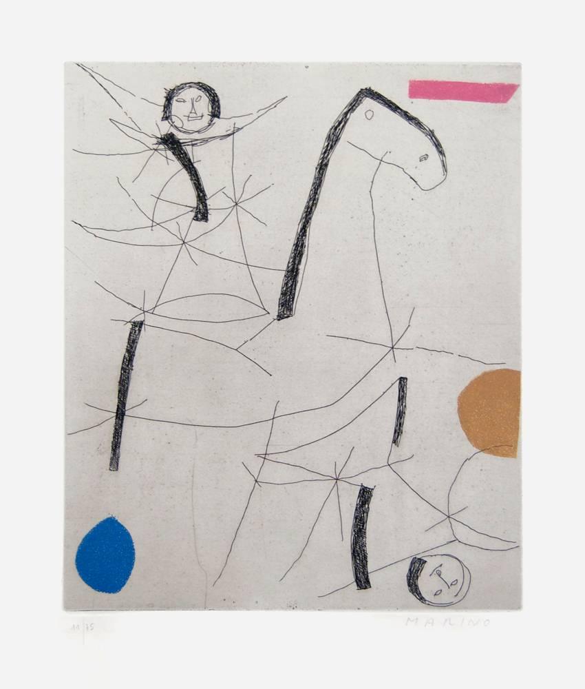 Hand signed and numbered. 
Edition of 75 prints on Vélin d'Arches. 
Etching and aquatint. Original title: Giocolieri.
This work is one of the 10 plates of the series: Tout près de Marino published in 1971.
Image dimensions: 29.5 x 24.5