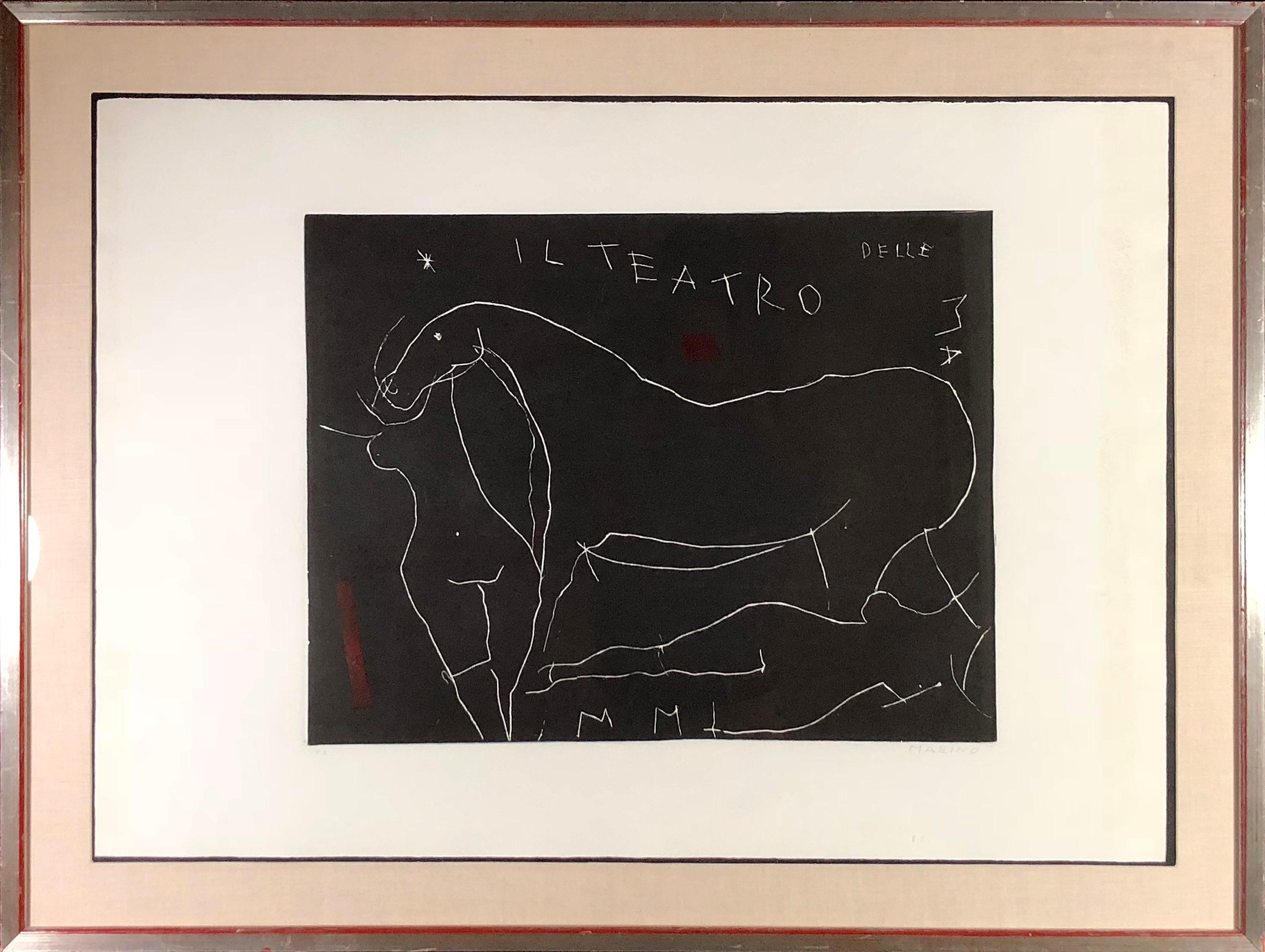 l Teatro delle Maschere - Print by Marino Marini