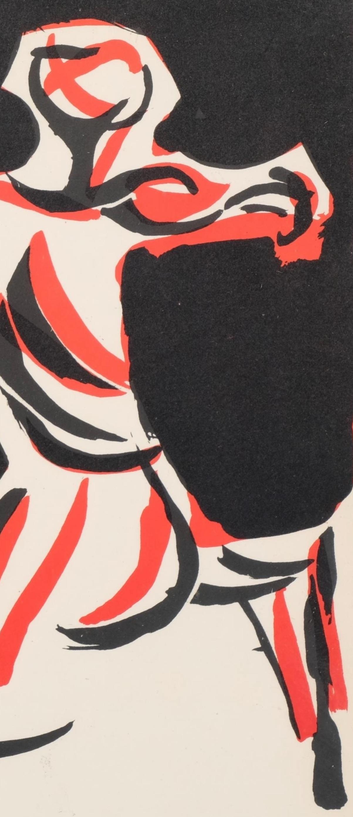 Marini, Cavalier, XXe Siècle (after) - Black Abstract Print by Marino Marini