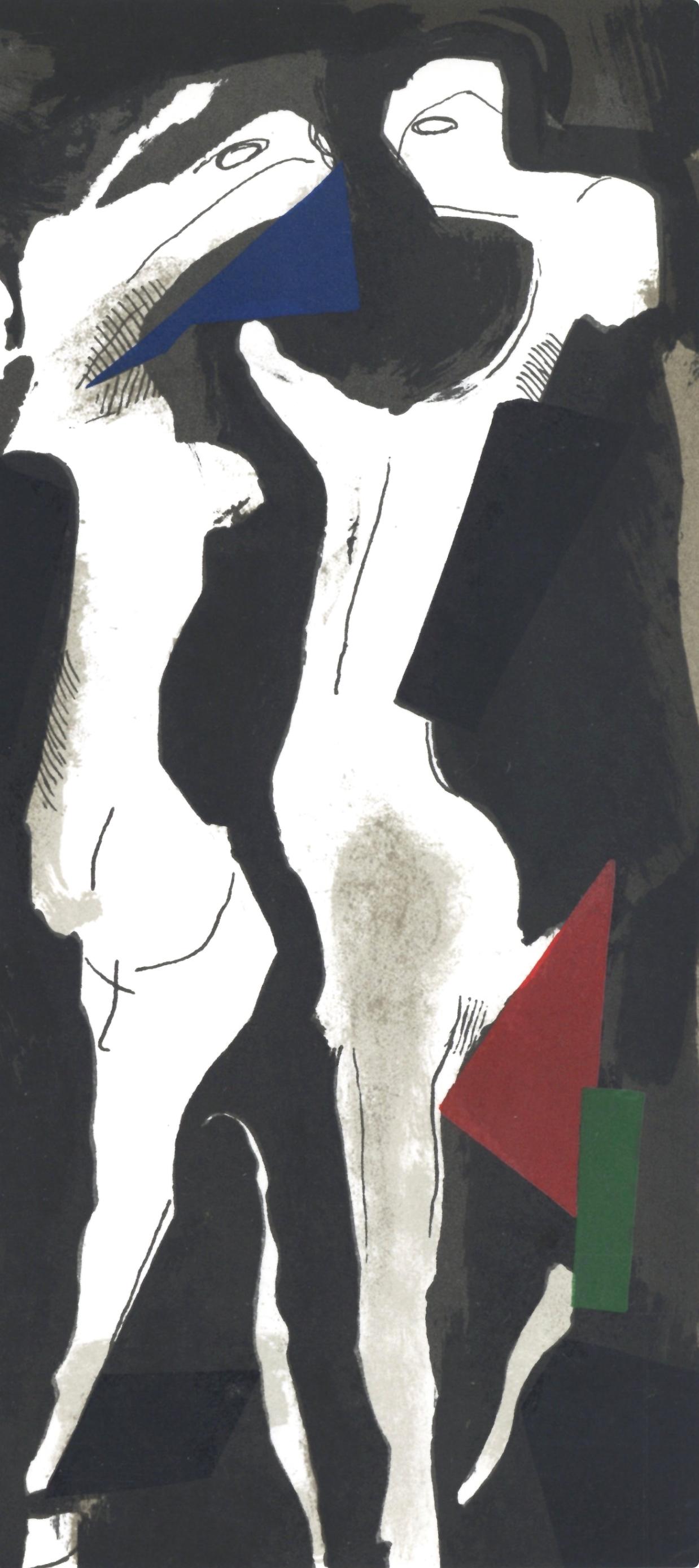 Marini, Composition (Guastalla/Schulz-Hoffman, L-R), XXe Siècle (after) - Black Figurative Print by Marino Marini