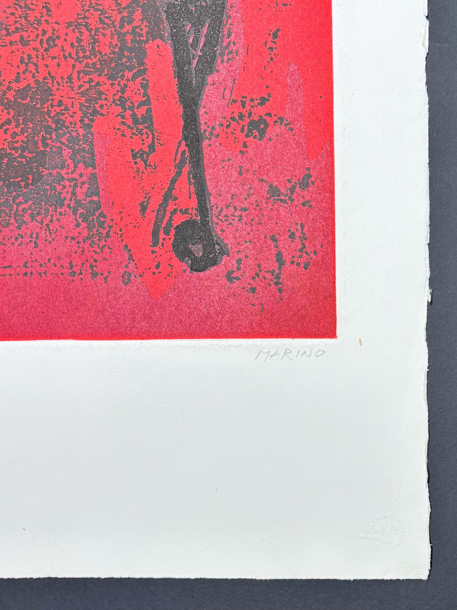 Marino Marini (1901-1980) - CAVALIERE I - Color Aquatint on Goya paper - 1972 For Sale 5