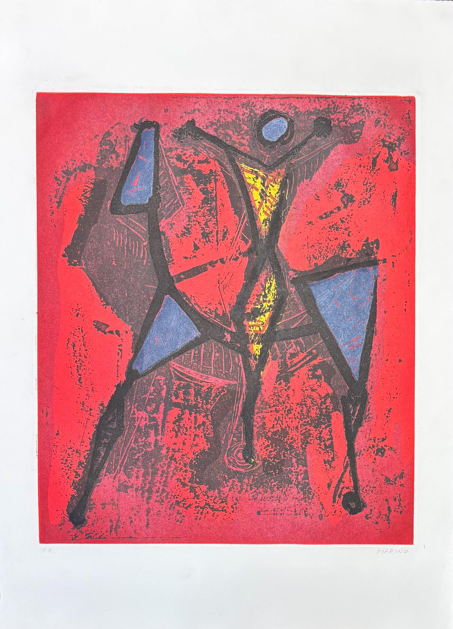 Marino Marini (1901-1980) - CAVALIERE I - Color Aquatint on Goya paper - 1972