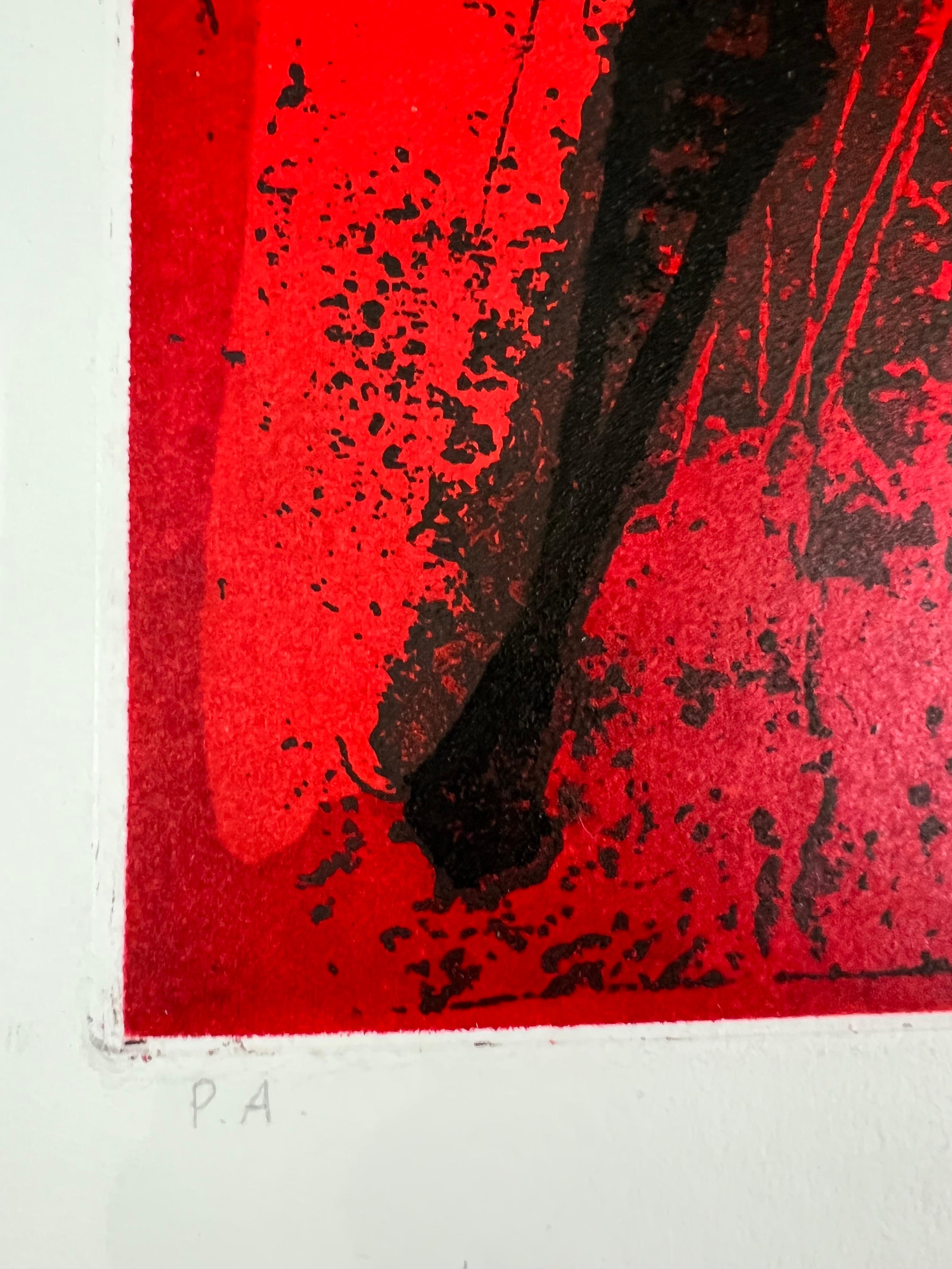 Marino Marini ( 1901 - 1980 ) - CAVALIERE I - Acquatinta firmata a mano - 1972 3