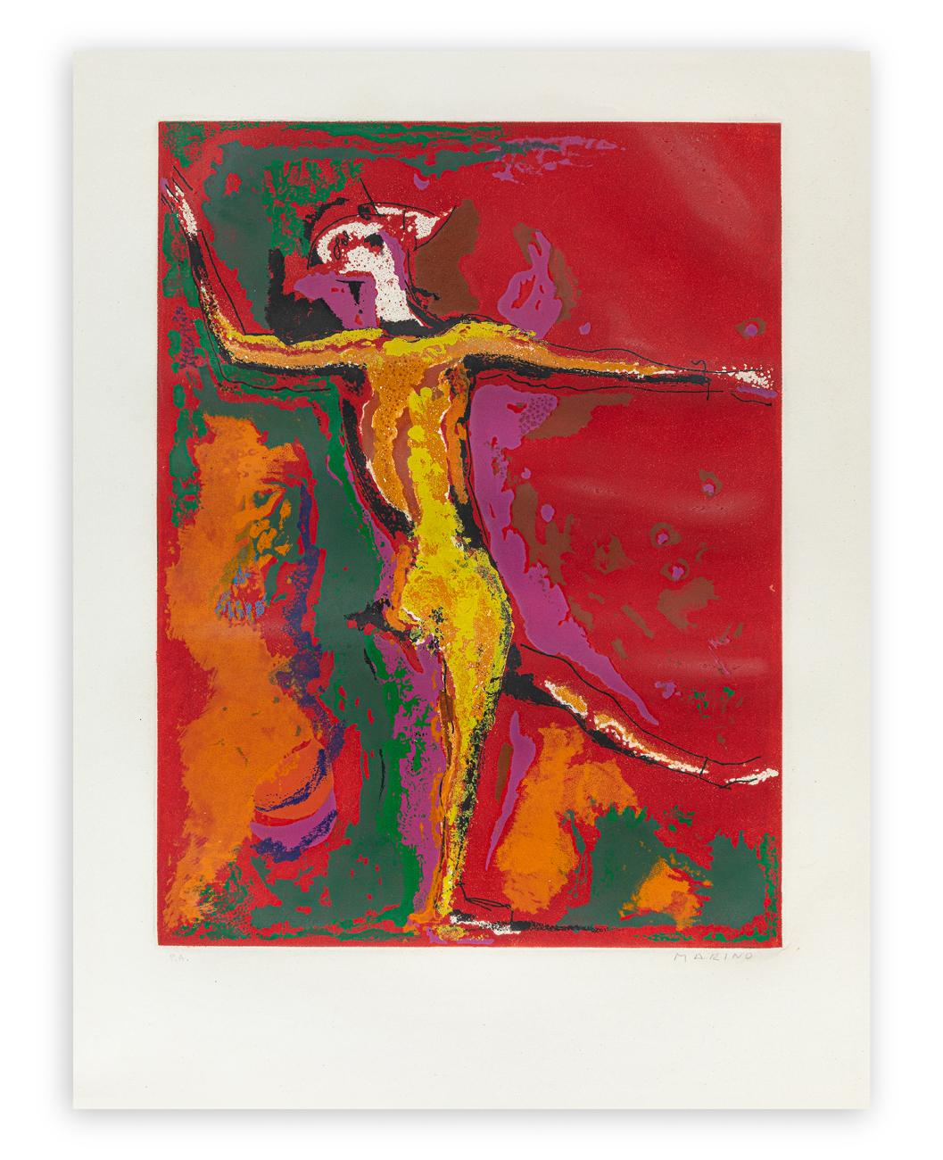 Marino Marini (1901-1980) - Colour etching and aquatint on Magnani paper - 1974 For Sale 1
