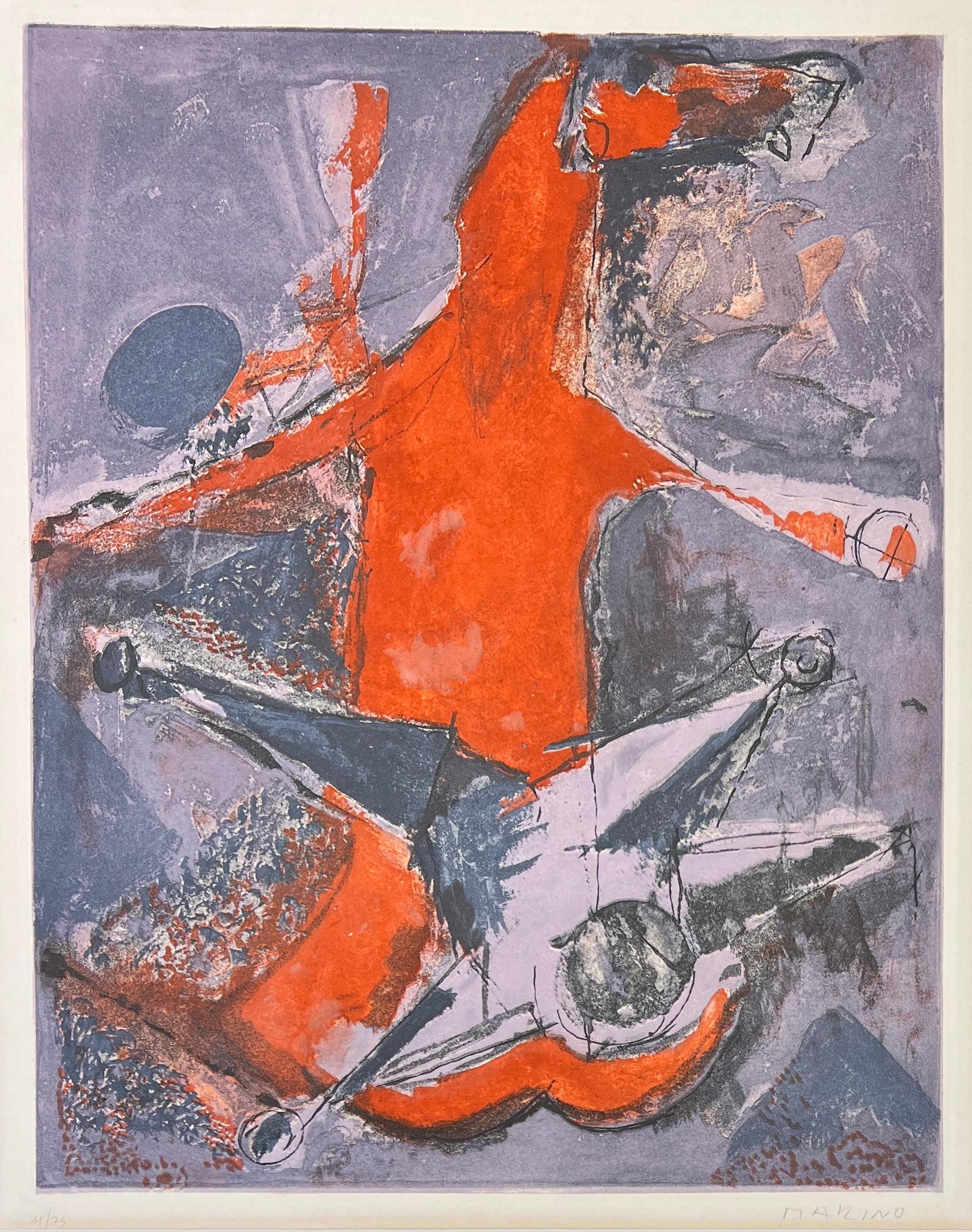 Marino Marini (1901-1980) - Acquaforte e acquatinta colorata su carta Arches - 1978 in vendita 1