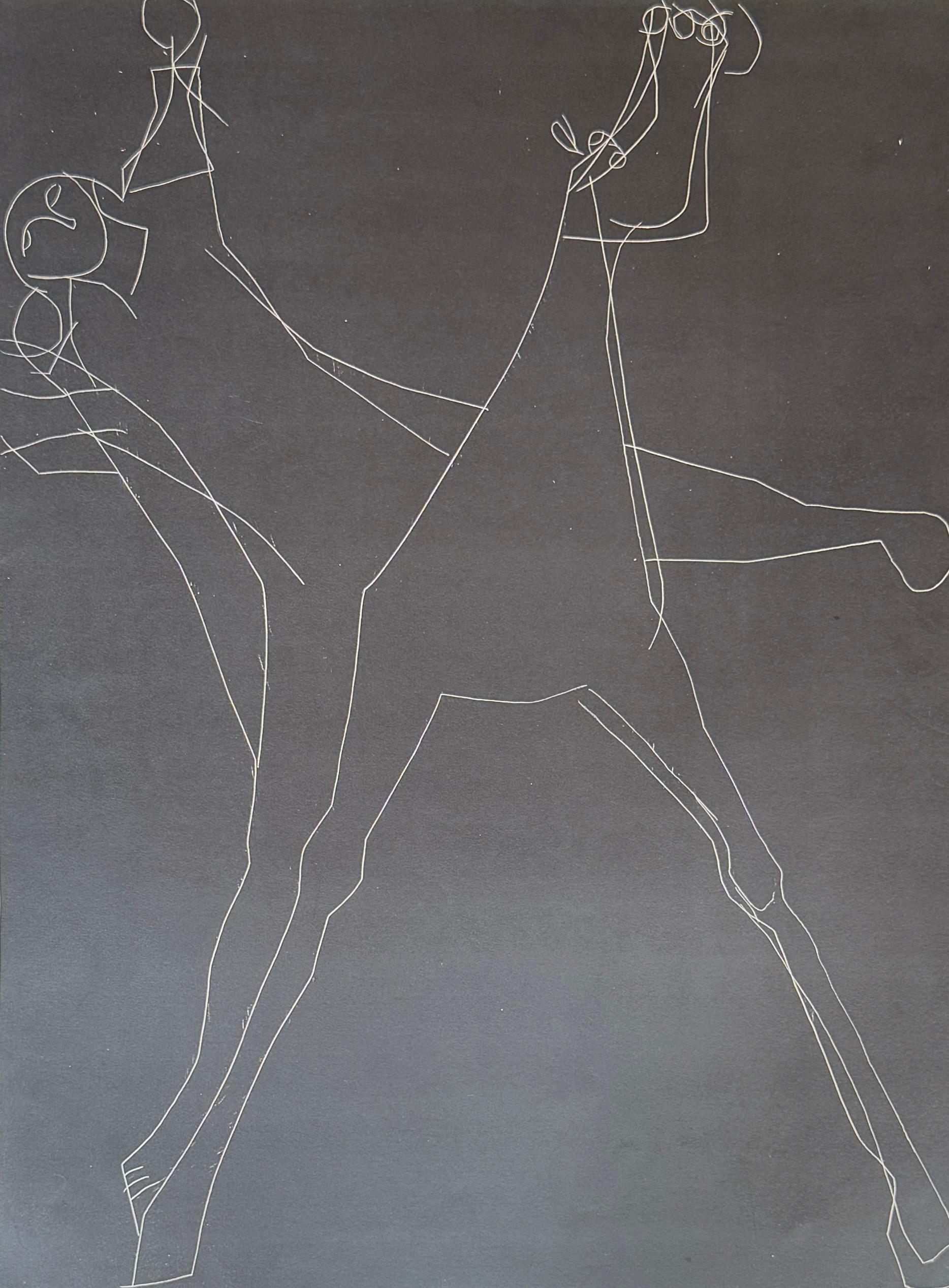 Marino Marini (1901 - 1980) - Giochi a cavallo - litografía sobre papel - 1953 en venta 2