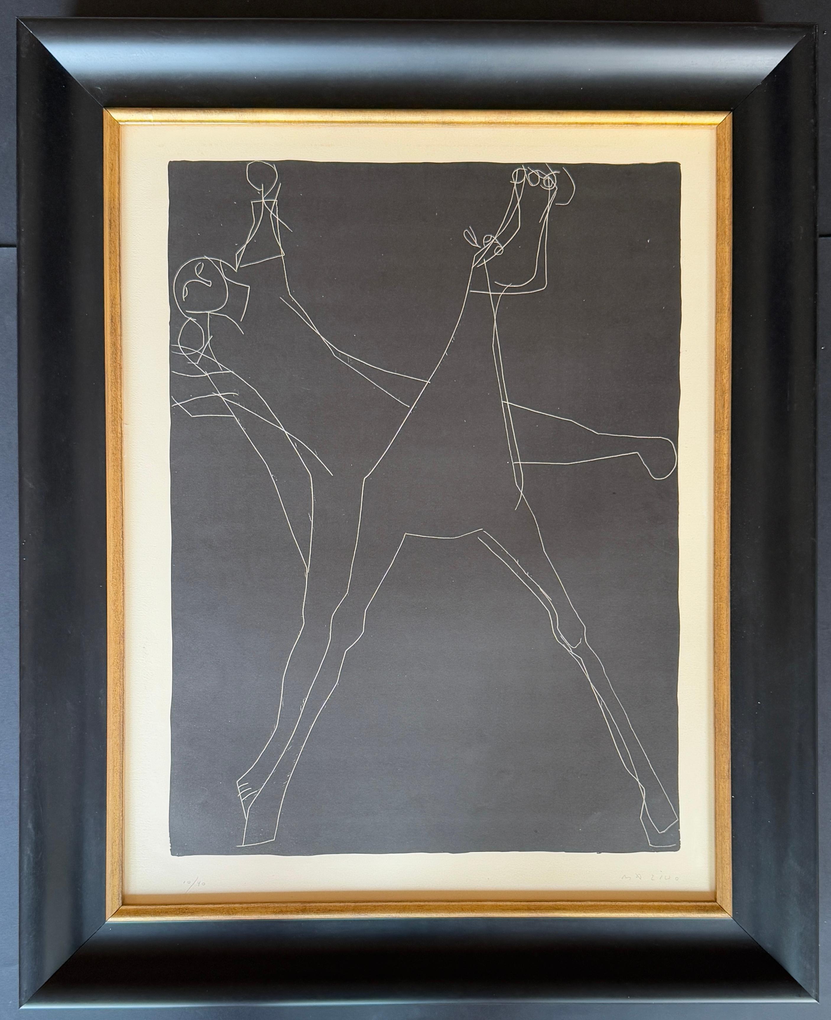 Marino Marini (1901 - 1980) - Giochi a cavallo - litografía sobre papel - 1953