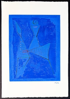 Marino Marini (1901-1980) - MARINO DE GOETHE - Aguafuerte en punta seca en color