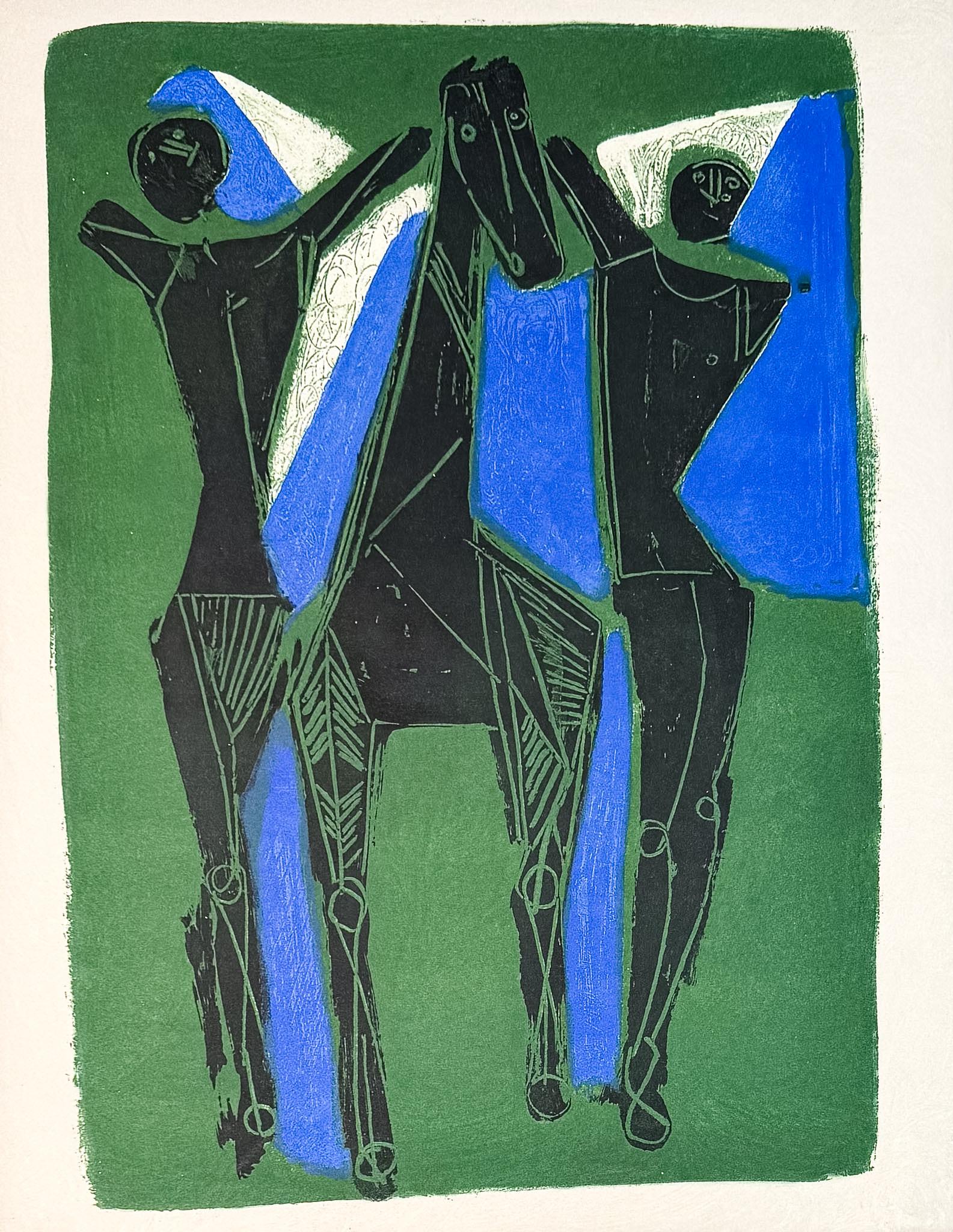 Marino Marini (1901–1980) - MARINO FROM GOETHE - Color drypoint etching