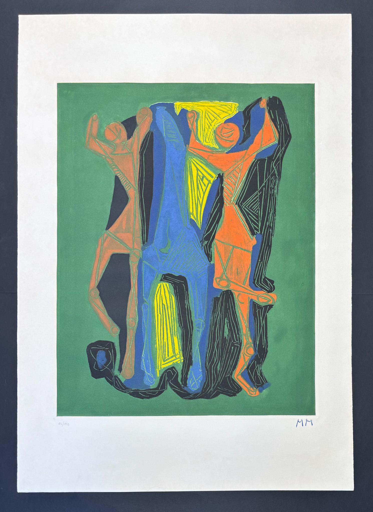 Marino Marini (1901-1980) - MARINO DE GOETHE - Aguafuerte y aguatinta en color en venta 1