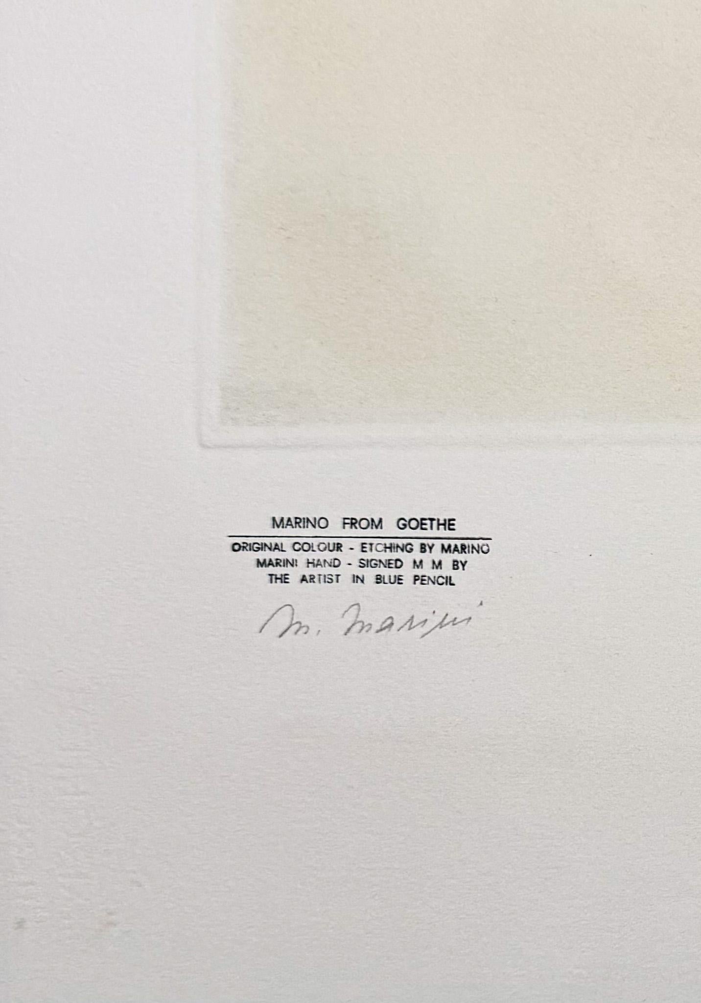 Marino Marini (1901-1980) - MARINO FROM GOETHE - Color etching and aquatint For Sale 6