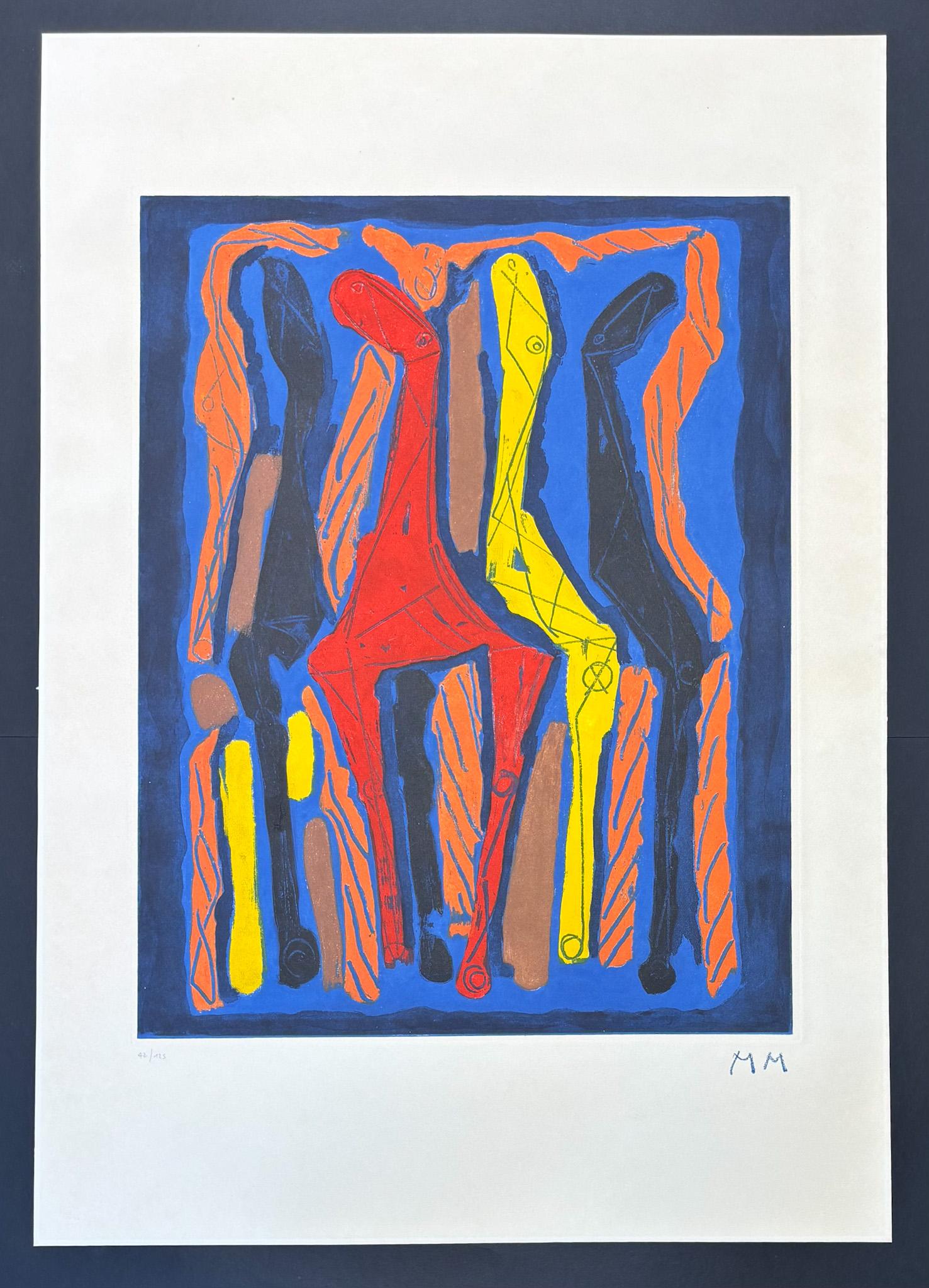 Marino Marini (1901-1980) - MARINO FROM GOETHE IV - Color etching and aquatint For Sale 1