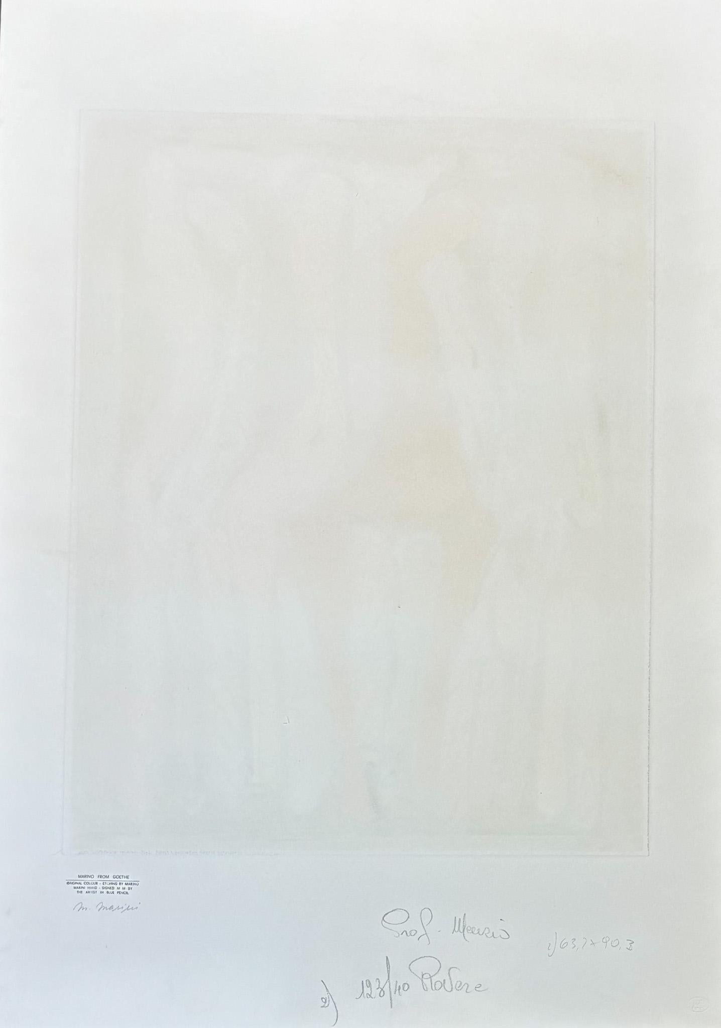 Marino Marini (1901-1980) - MARINO FROM GOETHE IV - Color etching and aquatint For Sale 6