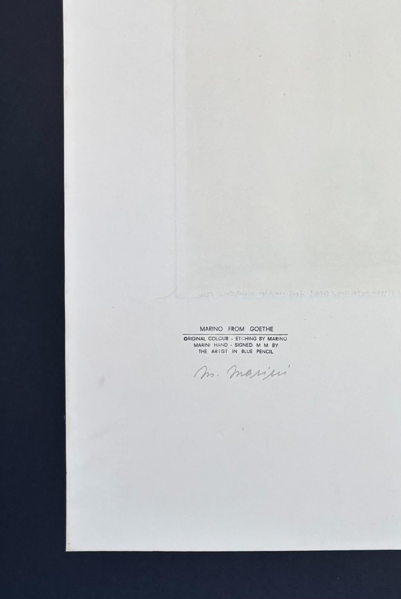 Marino Marini (1901-1980) - MARINO FROM GOETHE IV - Color etching and aquatint For Sale 7