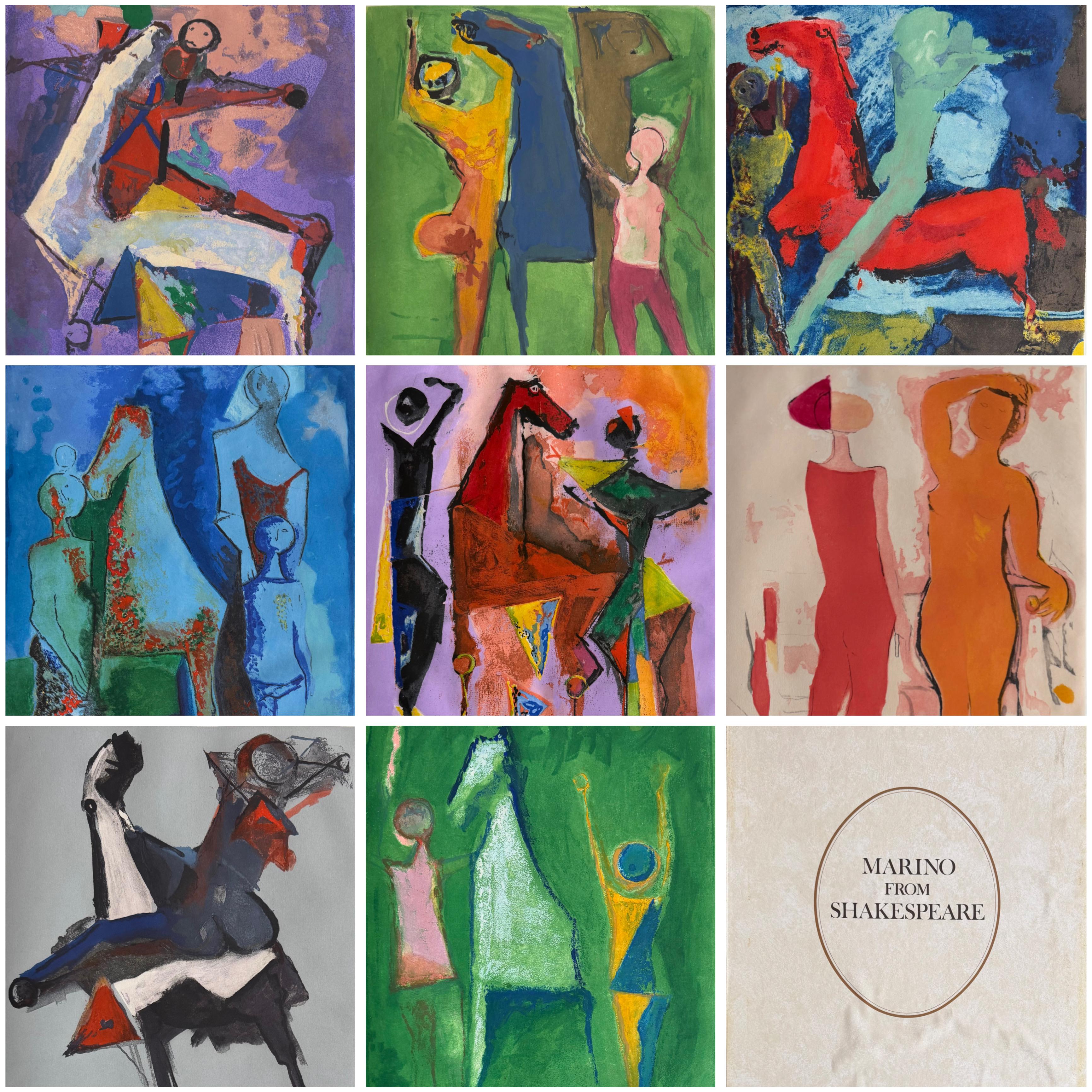 Marino Marini (1901–1980)- MARINO FROM SHAKESPEARE I - 8 color drypoint etchings