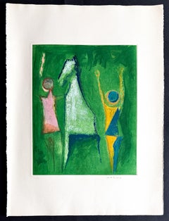 Marino Marini (1901–1980) - MARINO FROM SHAKESPEARE I - Color drypoint etching