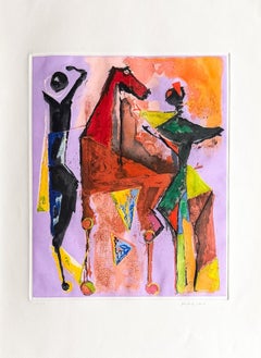 Marino Marini (1901–1980) - MARINO FROM SHAKESPEARE I - Color drypoint etching