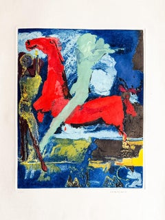 Marino Marini (1901–1980) - MARINO FROM SHAKESPEARE I - Color drypoint etching
