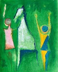Marino Marini (1901–1980) - MARINO FROM SHAKESPEARE I - Color drypoint etching