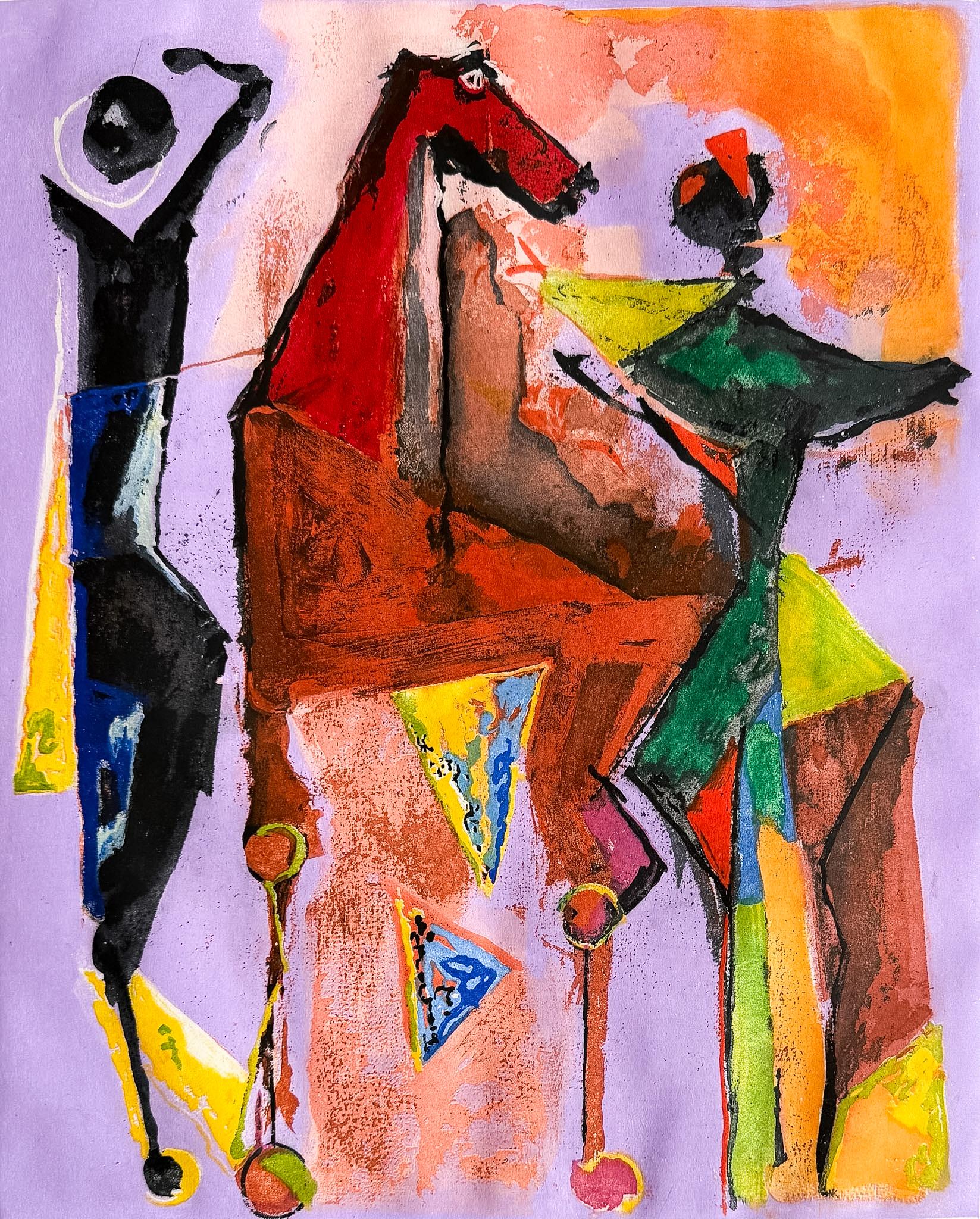 Marino Marini (1901–1980) - MARINO FROM SHAKESPEARE I - Color drypoint etching