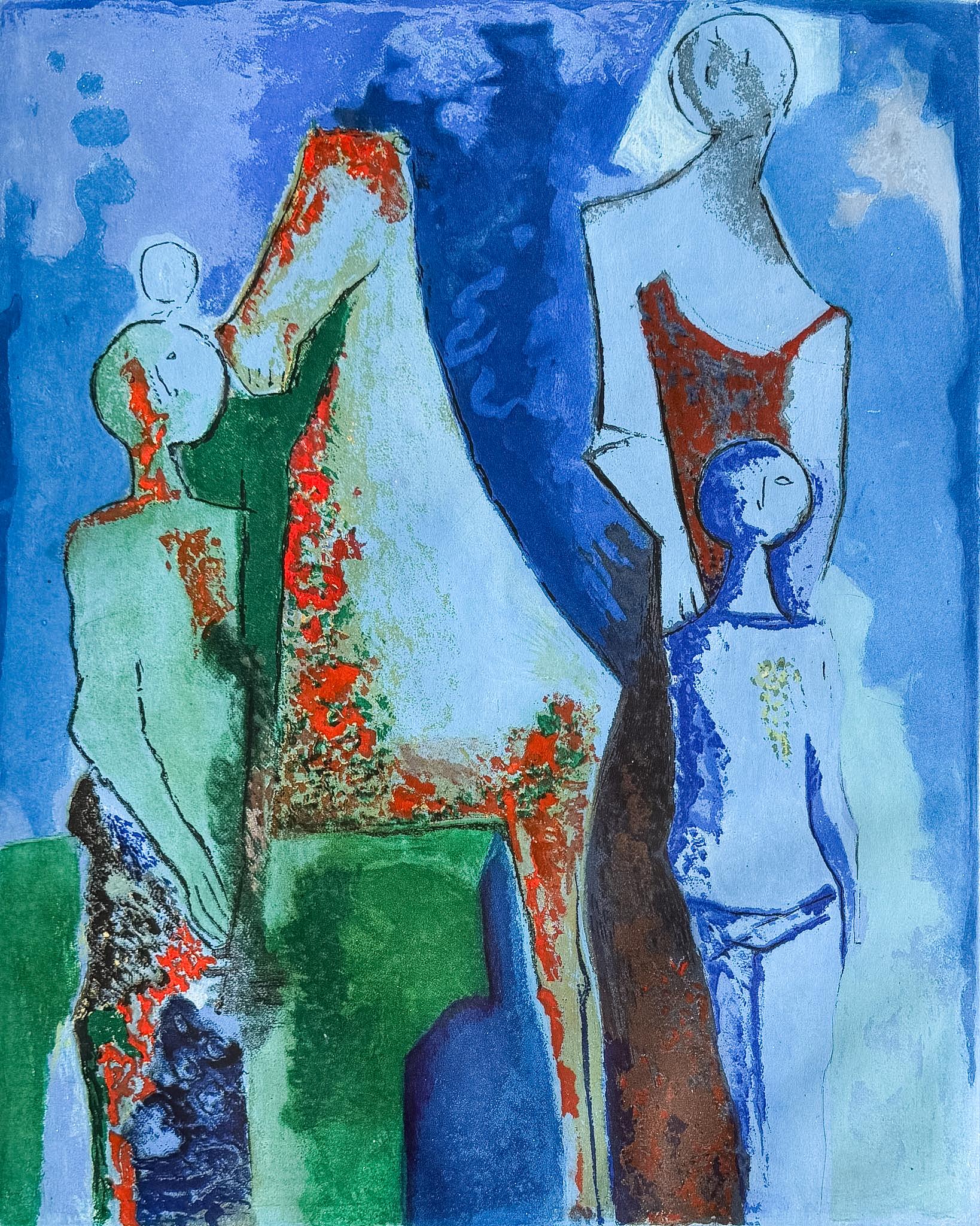 Marino Marini (1901–1980) - MARINO FROM SHAKESPEARE I - Color drypoint etching