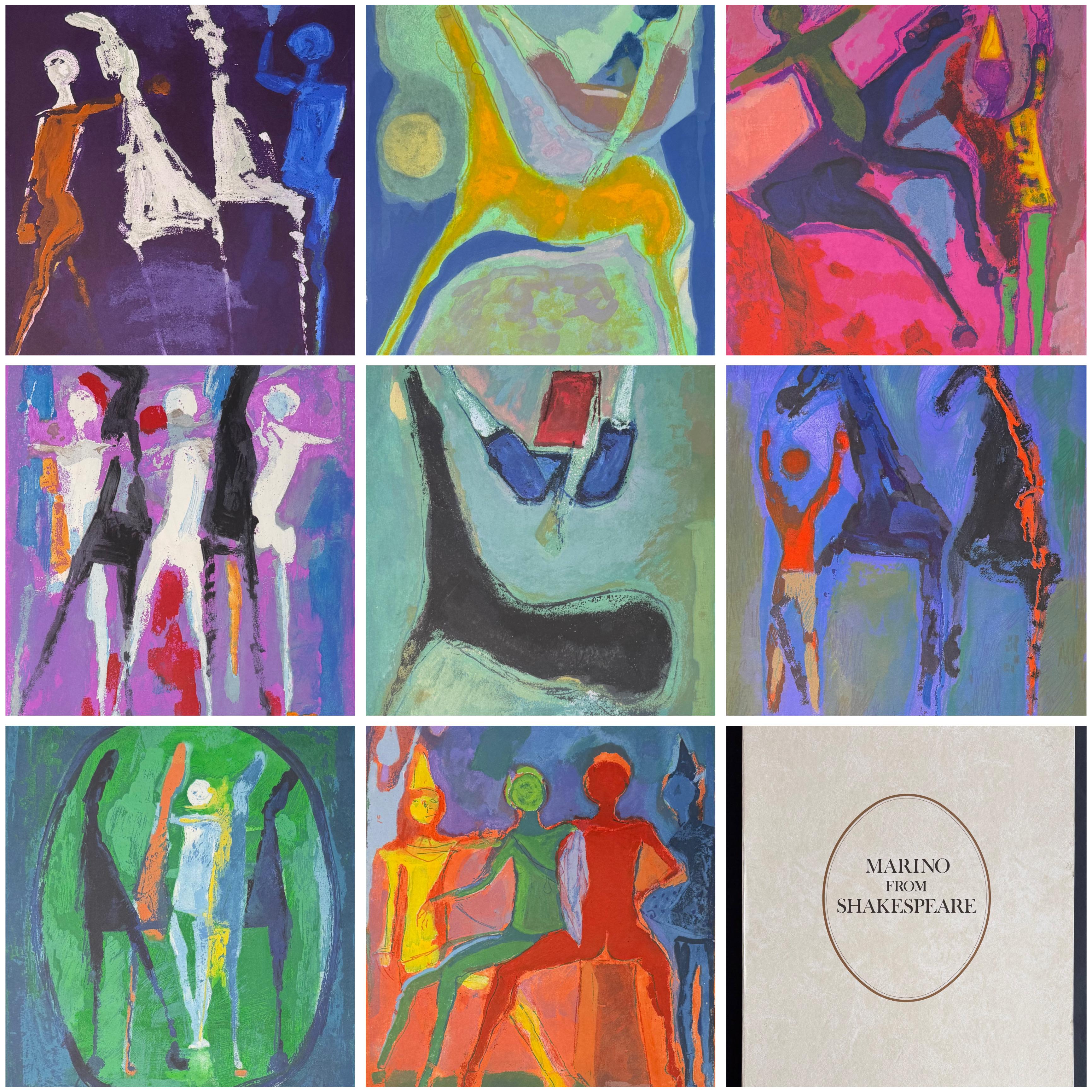Marino Marini (1901–1980)- MARINO FROM SHAKESPEARE II- 8 color drypoint etchings