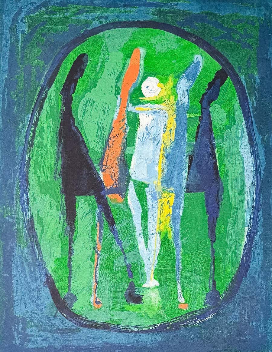 Marino Marini (1901–1980) - MARINO FROM SHAKESPEARE II - Color drypoint etching
