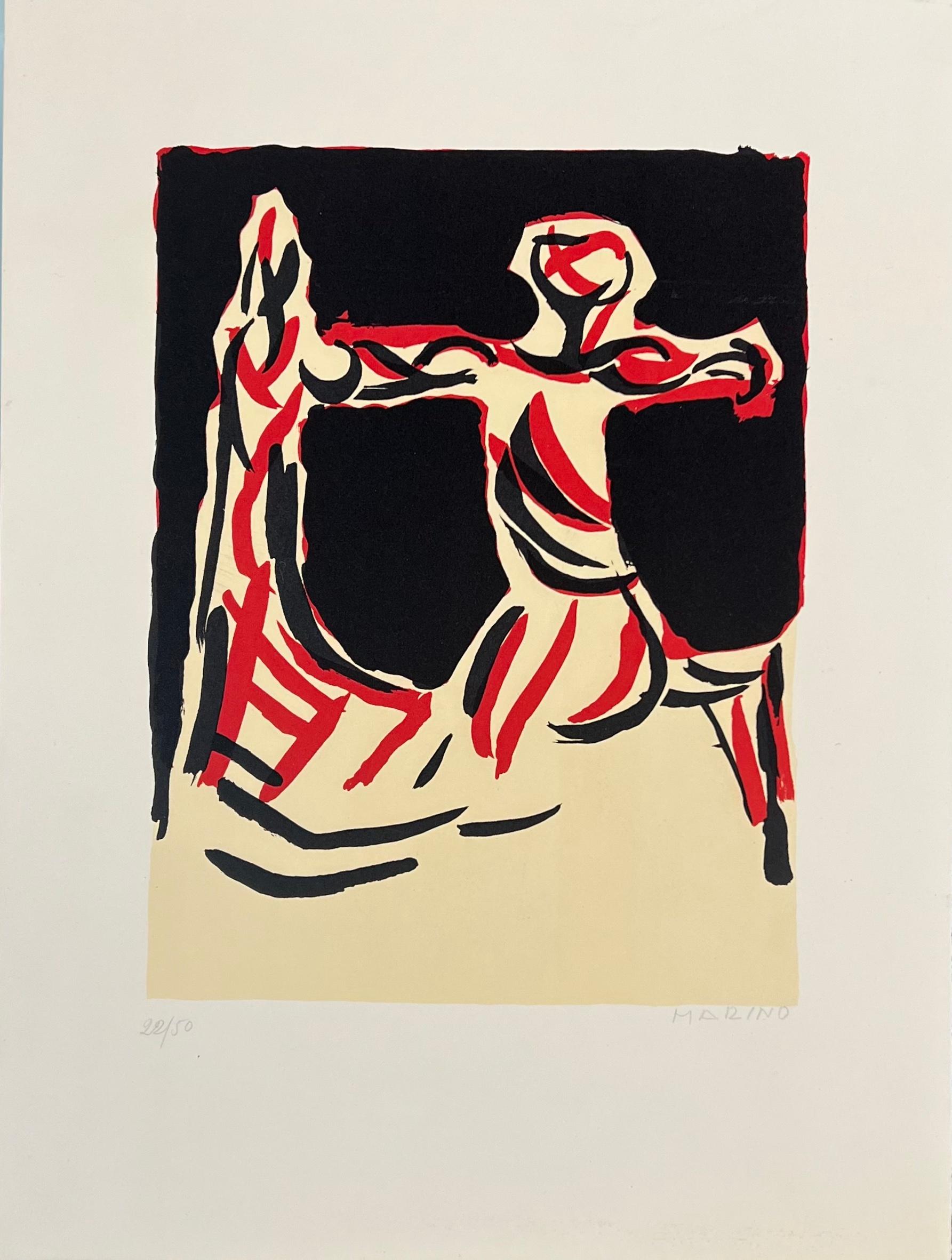 Marino Marini, "Chevalier" (Knight), 1970, lithograph, hand signed, numbered