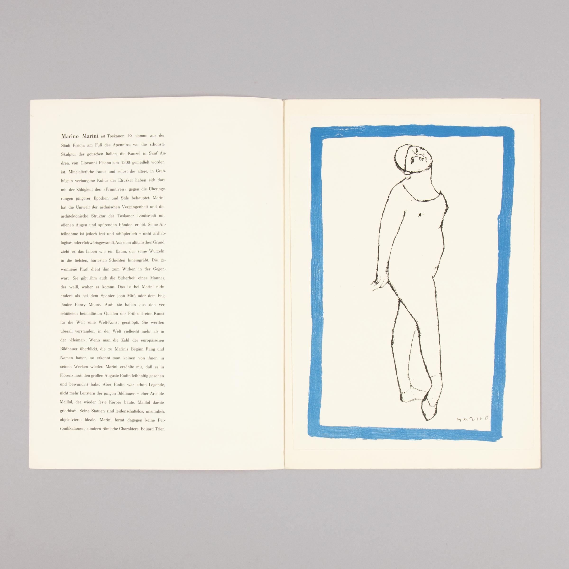 Marino Marini, Geh durch den Spiegel : Catalogue comprenant 3 lithographies originales en vente 3