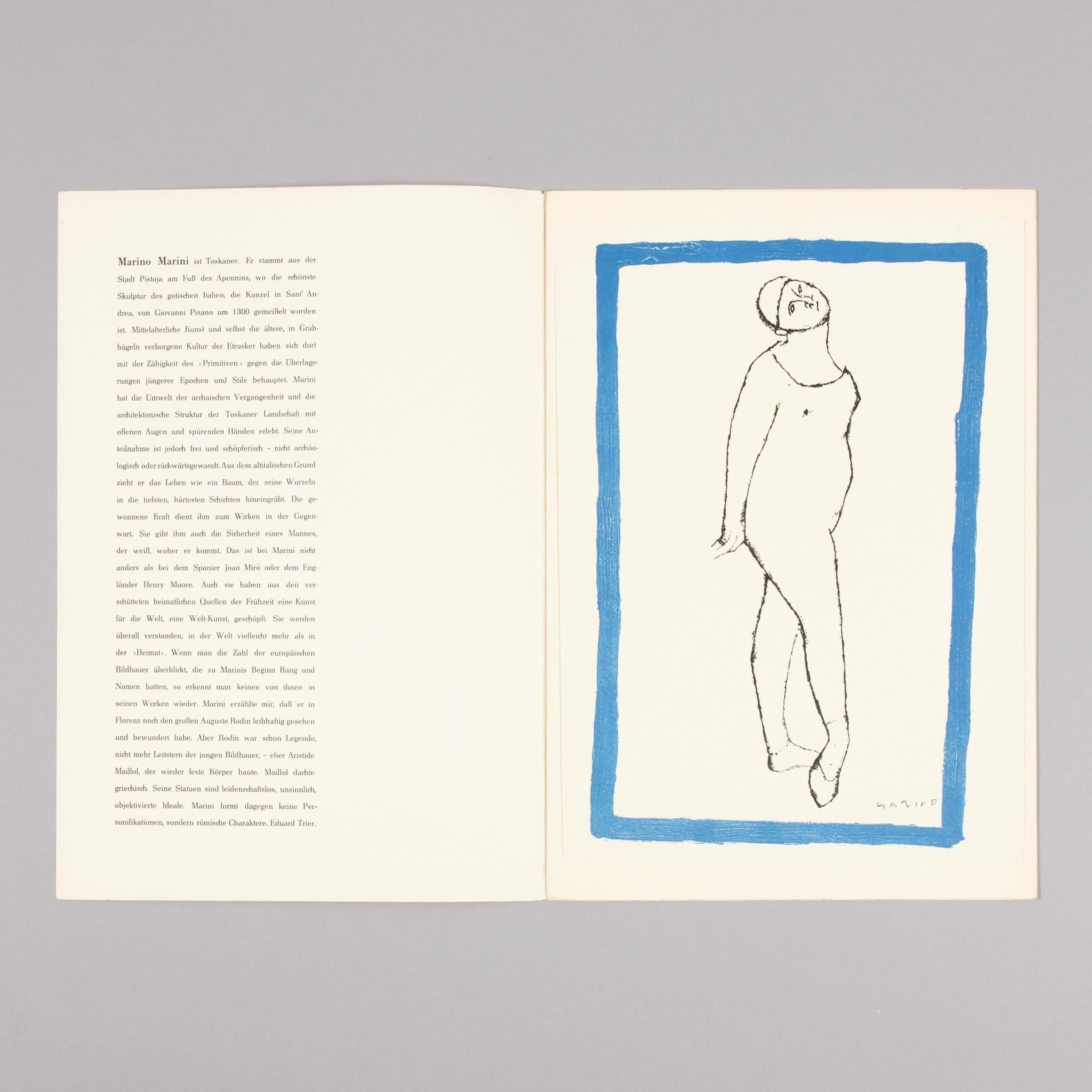 Marino Marini, Geh durch den Spiegel: Catalogo con 3 litografie originali 3