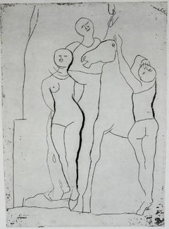 Marino Marini Gravure moderniste italienne du théâtre Il Teatro signée et numérotée à la main