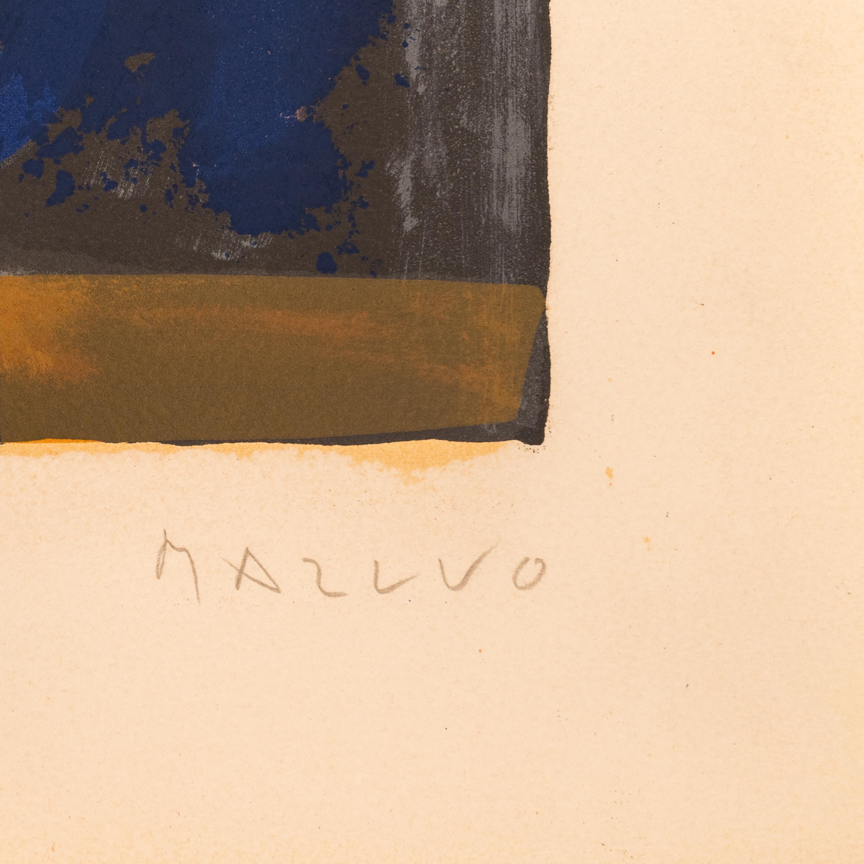 Litografía abstracta original italiana firmada por el modernista Marino Marini 1969 en venta 9