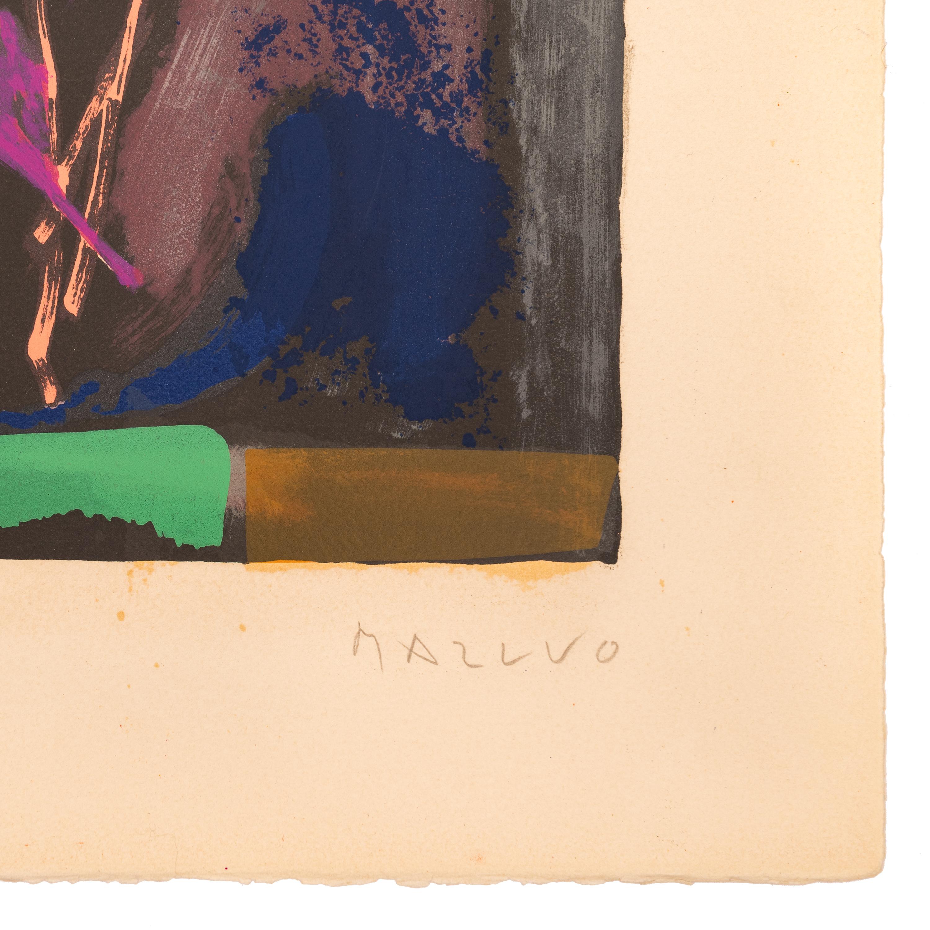 Litografía abstracta original italiana firmada por el modernista Marino Marini 1969 en venta 8