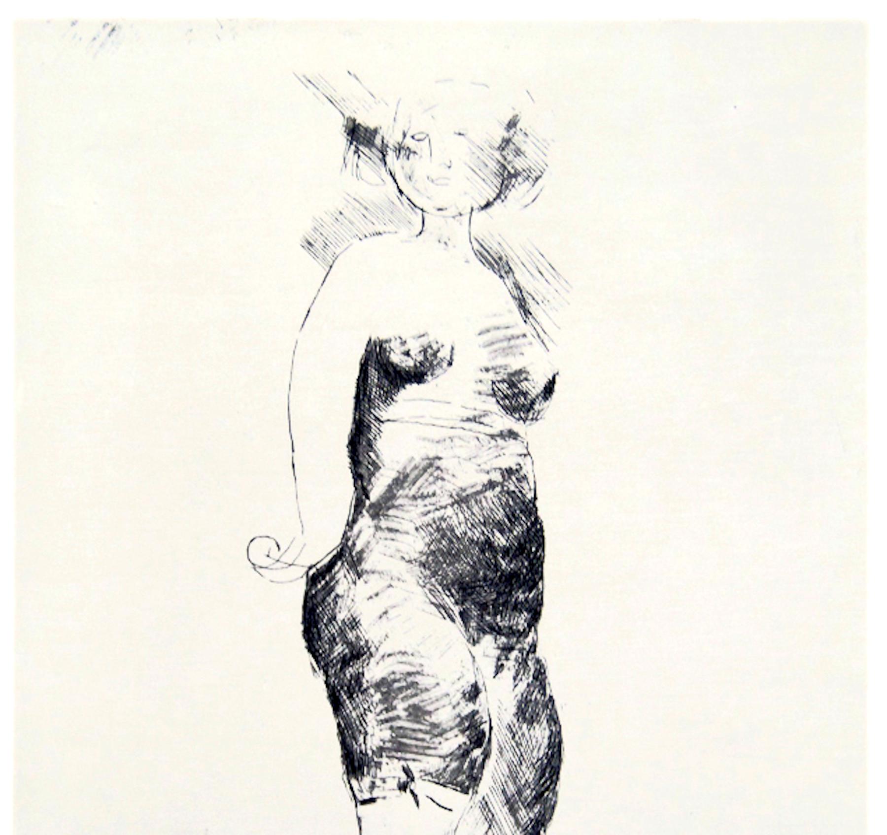 Reminiscenza (Reminiscencia) - Grabado original de Marino Marini - 1956 en venta 1