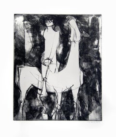 La idea del caballero - Aguafuerte de Marino Marini - 1971