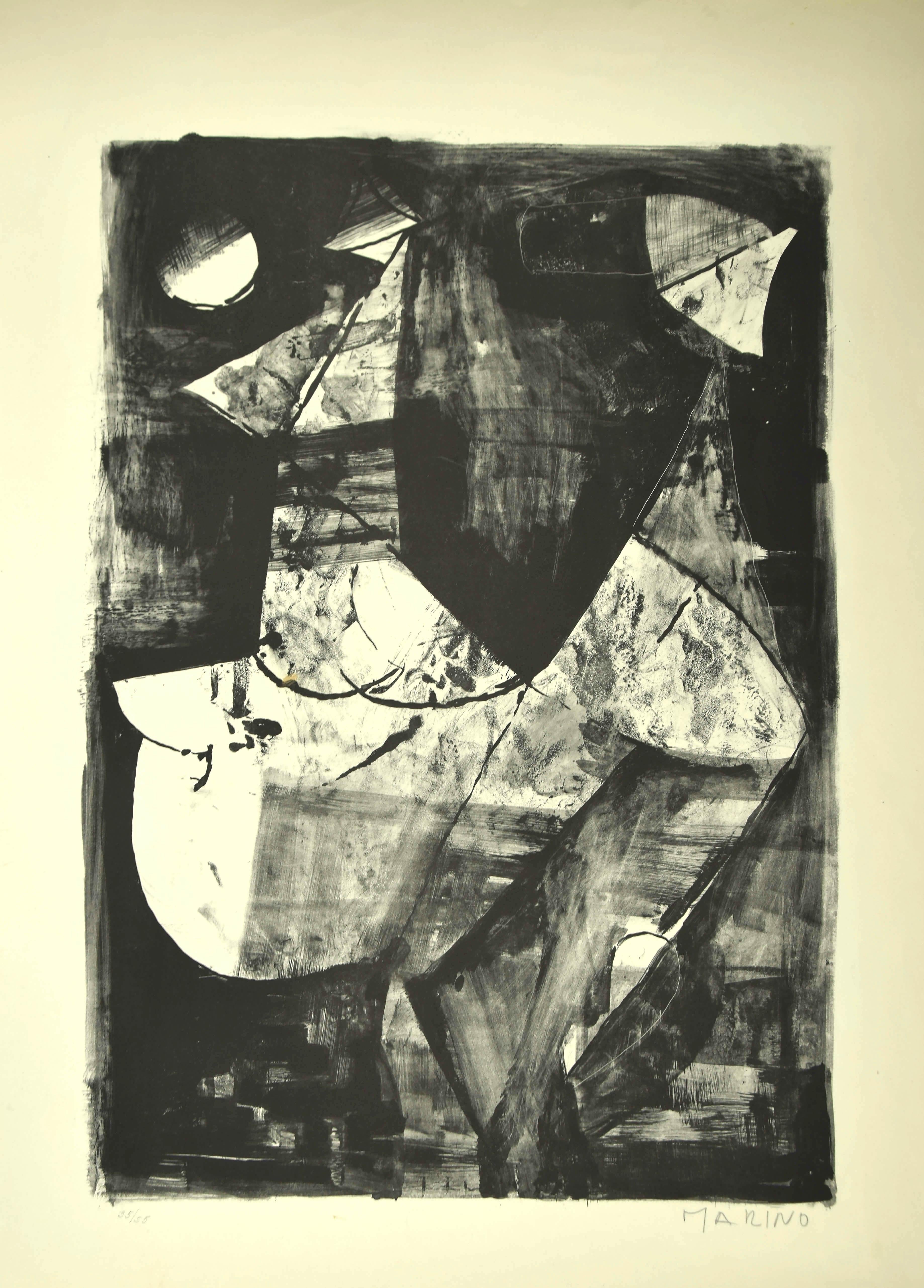 Weißes Pferd – Lithographie von Marino Marini – 1966