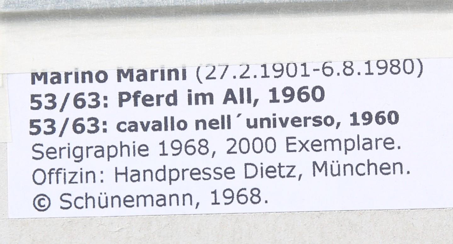 Marino Marini Serigrafie im Zustand „Gut“ im Angebot in Vienna, AT