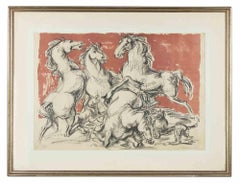 Horses - Lithograph by Marino Mazzacurati - 1950s