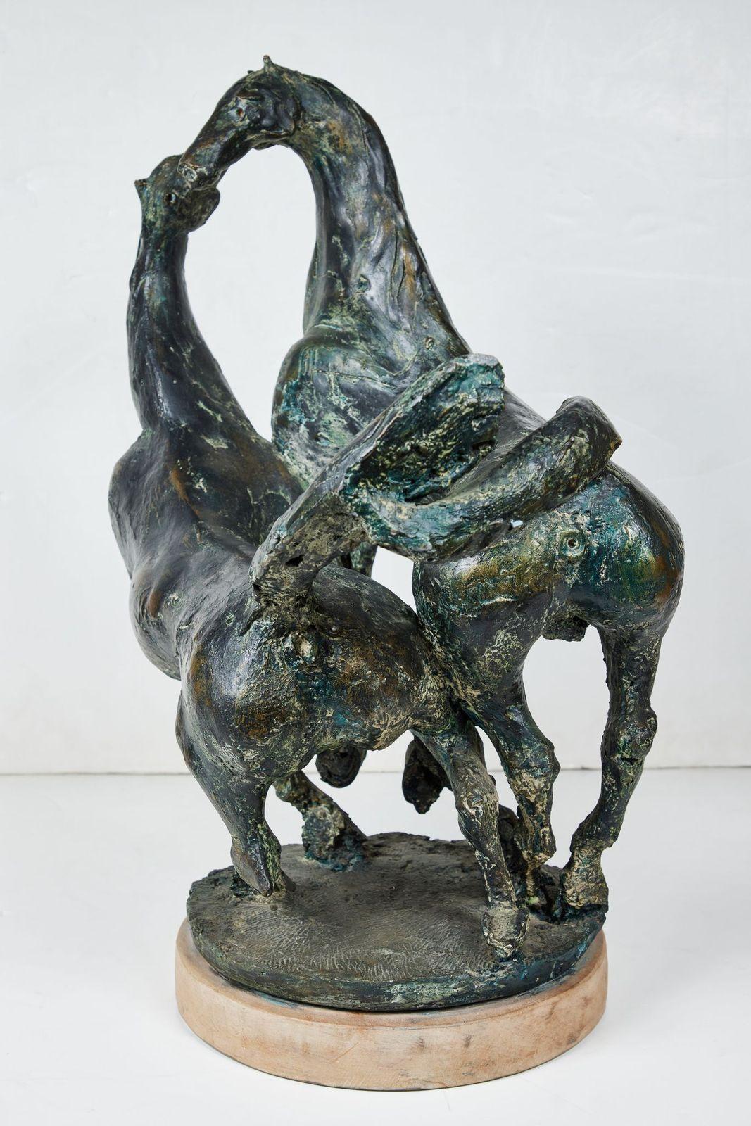 Glazed, Resin Statue of Horses For Sale 8