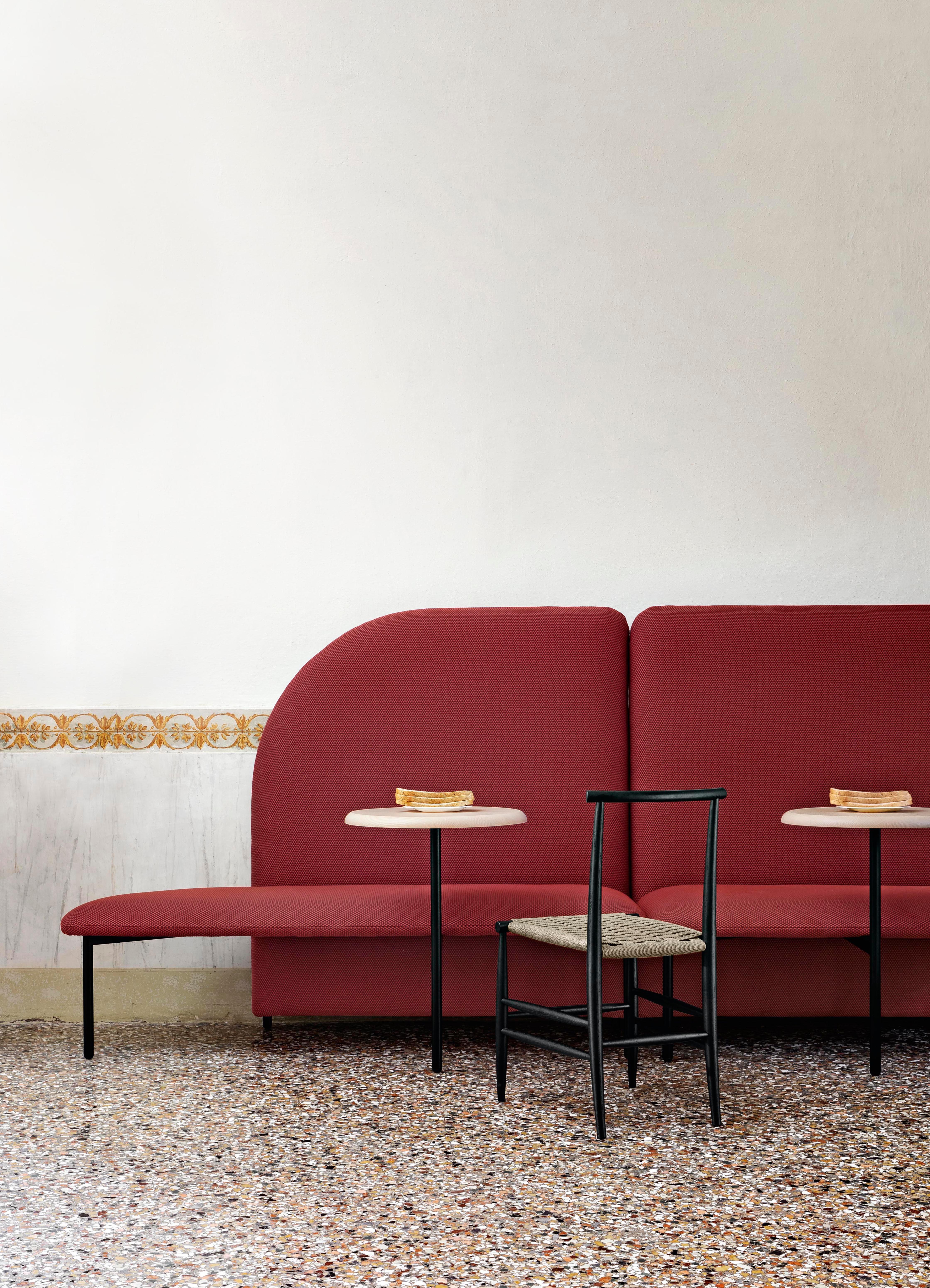 Italian Marino Modular Bench with LeftLow Panel in Kvadrat Maharam Merit Fabric by E-GGS For Sale