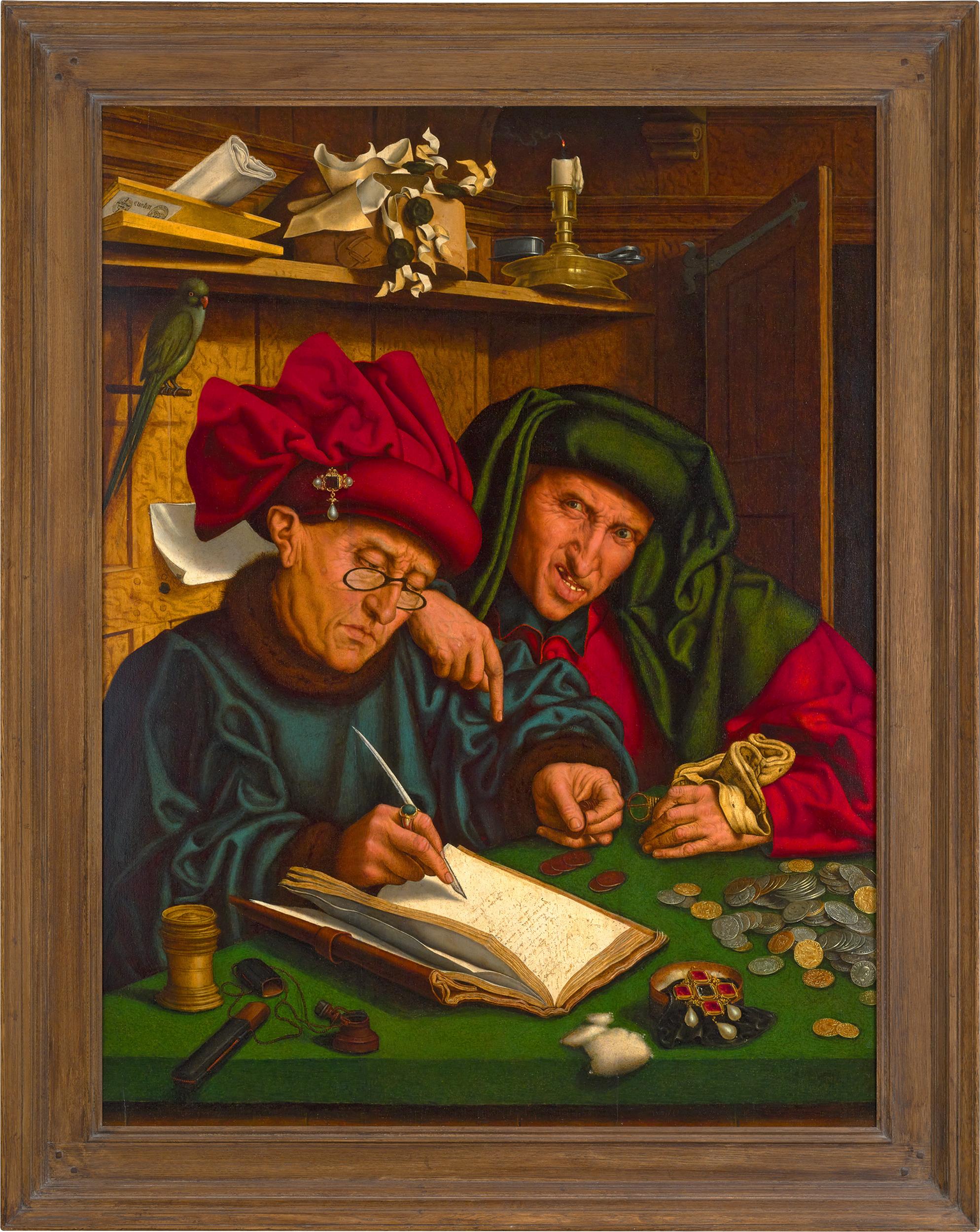 The Tax Collectors attributed to Marinus van Reymerswaele For Sale 1