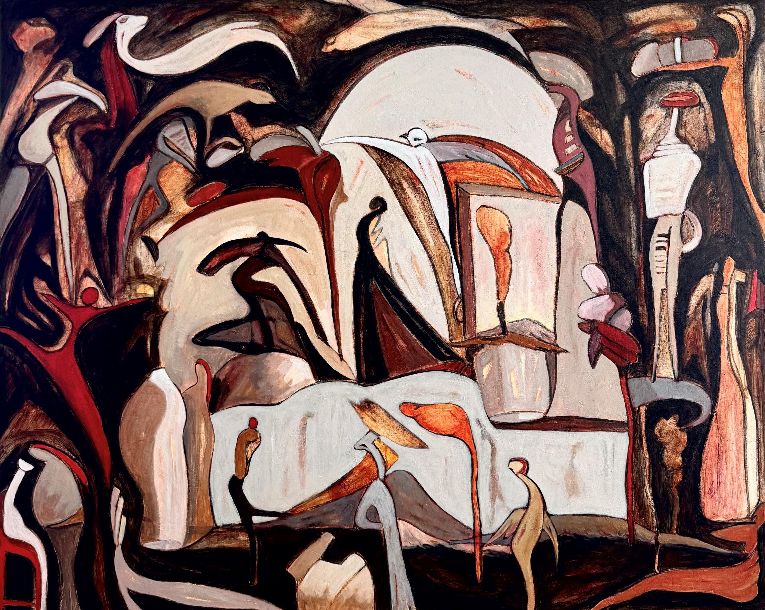 Beautiful, Wild Peace - Acrylic Painting on Canvas, Abstract, 48in x 60in
