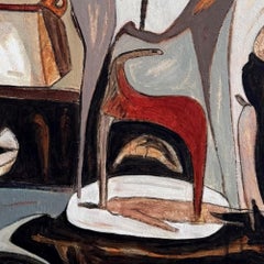 Between Eras - Dipinto acrilico su tela, astratto, 48in x 60in
