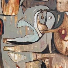 Burrowed Beneath - Pittura acrilica su tela, astratta, 30in x 40in