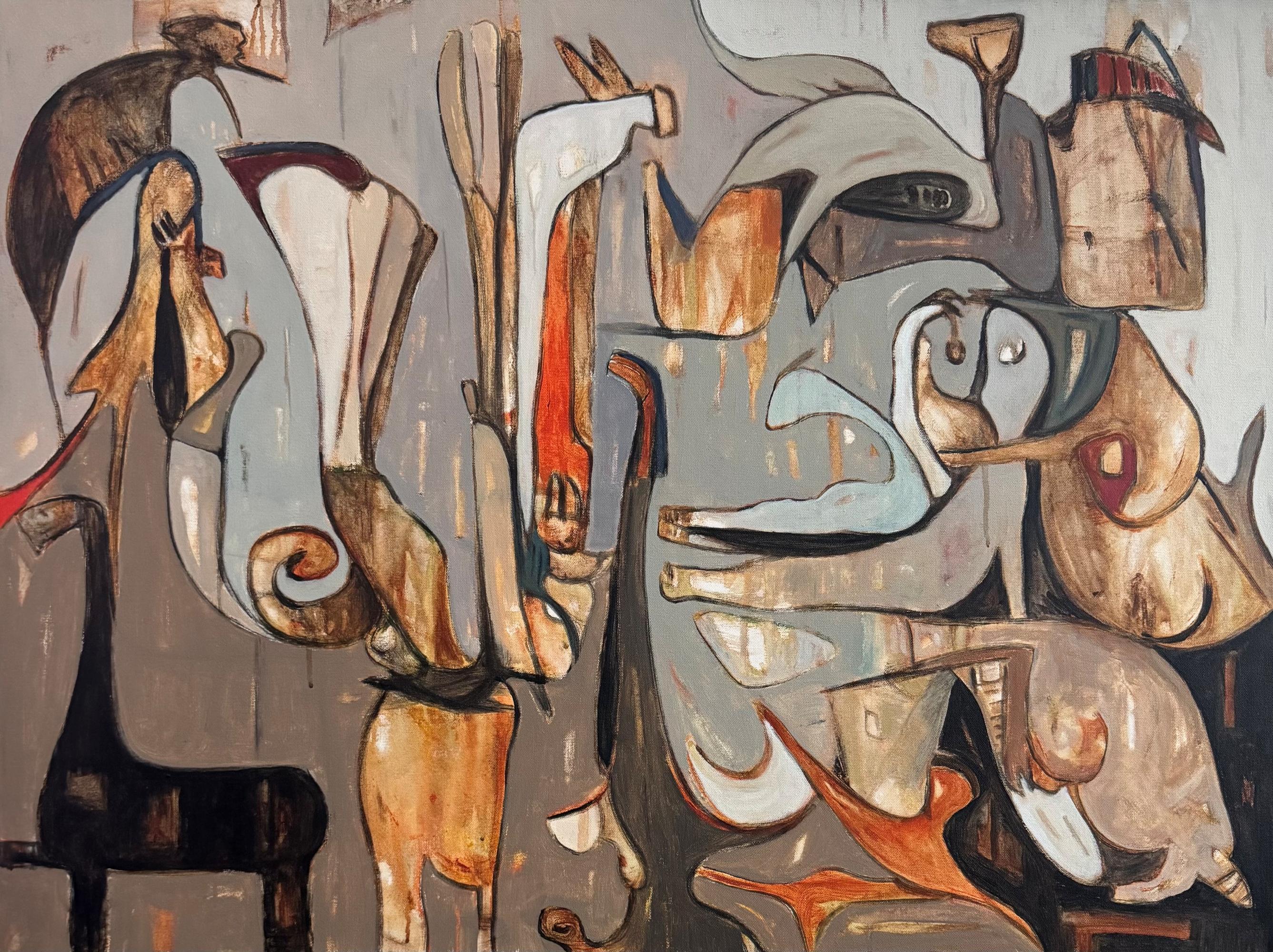 Burrowed Beneath - Acrylgemälde auf Leinwand, Abstrakt, 30in x 40in